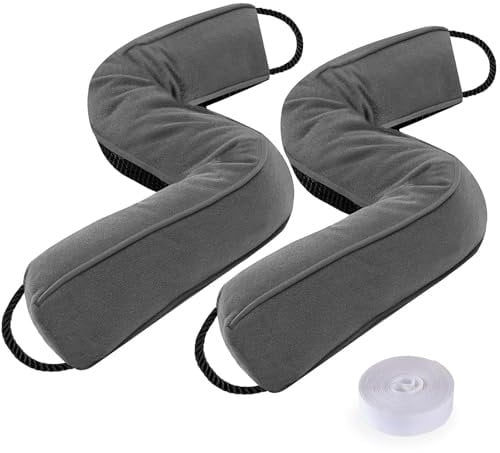 Sunolga 2 Packs 38 Inches 2.2LB Weighted Door Draft Stopper Filled with Glass Beads & Cotton, Removable Machine Washable Sound Proof Under Door Draft Blocker with Anti-Abrasion Bottom for Door, Grey