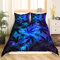 Loussiesd Cannabis Galaxis Bettwäsche Set Marihuana Blätter Bettwäsche 155x220cm Universum Raum Sternenhimmel Bettbezug Set für Kinder Erwachsene Trippy Unkrautblatt Botanisch Dekor Betten Set