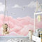 BYSQX Fond D'Écran 3D Mural Peint À La Main Romantique Rose Nuages Papier Peint Intissé Tapisserie Murales Panoramique 3D Mur De Fond Tv Papier Peint Chambre Enfant Adulte Poster Murales 400X280Cm