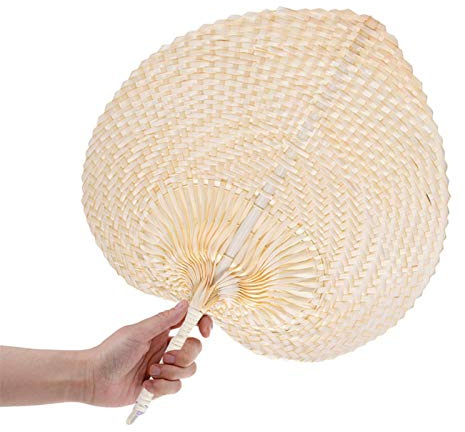 Handfächer aus Bambus – natürlicher Bast-Fächer für den Sommer, Kühlung von Vietnam, handgefertigt, handgewebt, für Hochzeiten, Partys und Heimdekoration