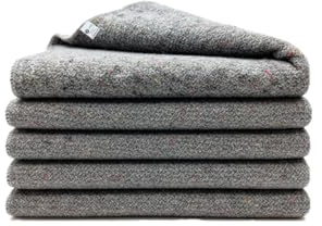 Trojan Heavy Duty Furniture Moving Blankets (5 Pack) – Large 80”x60” Quilted Protection Throws for Professional Removals, Van Storage & Packing – Premium Grade Reusable Throw Quilt