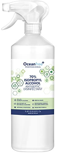 IPA Disinfectant Rubbing Isopropyl Alcohol - 1L Litre - Kills 99% Bacteria, Germs - Sanitiser Sanitizer (Single)