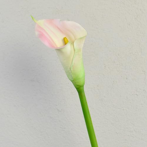 artplants.de Künstliche Zantedeschie TALEA, weiß-rosa, 65cm, 9x11cm - Kunstblume Zantedeschia
