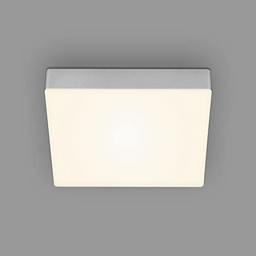 BRILONER - LED Deckenlampe rahmenlos, warmweiße Lichtfarbe, 16 Watt, 1600 Lumen, LED Lampe, Deckenleuchte, Wohnzimmerlampe, Schlafzimmerlampe, Küchenlampe, 21,2x21,2x3,6 cm, Silberfarbig