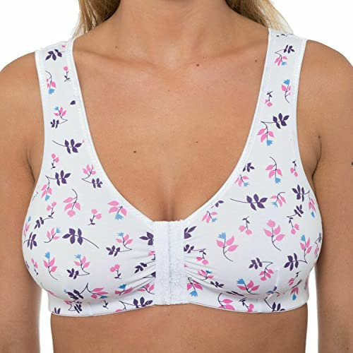 Undercover Cotton Front Fastening Bra CB222 White Floral 38