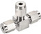 sourcing map Rapide Connexion Air Ligne Compression Raccords 304 Inox Acier 4mm OD Tube 3 Voie T Type T Union Séparateur Connecteur