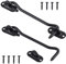Tahbarshi 2 Pezzi Gancio per Cabina in Acciaio Inossidabile Nera (15 cm) - Chiusura a Gancio per Porta - Serratura a Gancio per Cancello per Armadio, Capannone, Garage, Giardino, Porta Scorrevole