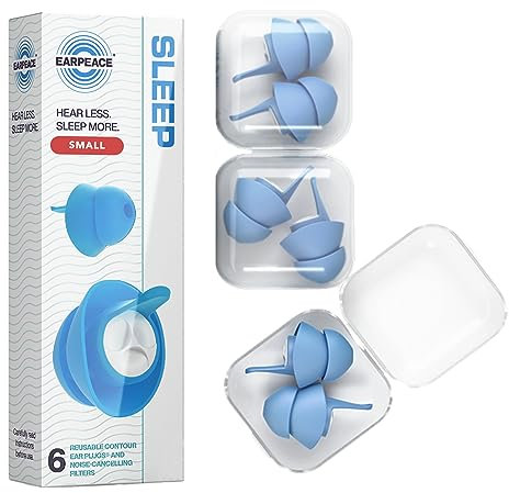 EarPeace Sleep Noise Cancelling Ohrstöpsel zum Schlafen - 3 Paar Schnarchstille Ohrenstöpsel - Gehörschutz für Seitenschläfer - 30 dB - Gehörschutzstöpsel in Kleiner Größe