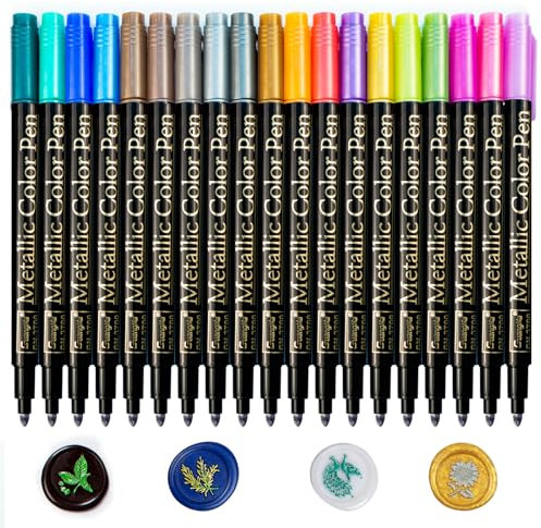 Wachssiegelstift, Zifospy 20 Stück Wachsstift zum Dekorieren von Siegelwachs, Premium-Metallic-Farbstift für Hochzeitswachs-Umschlagsiegel, passend für alle Wachssiegelperlen oder Wachssiegel Stöcke