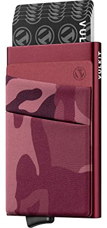 VULKIT Card Holder with Money Pocket Pop Up Wallet RFID Blocking Slim Metal Bank Card Case Holds 5 Cards and Notes