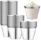 Delamiya 50 Stück Sektgläser Plastik 255ml, Trinkbecher Plastikbecher mit Silberrand, Wiederverwendbar Party Weingläser, für Party Hochzeit Picknick Geburtstag Strand Camping (Silber)
