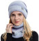TAGVO Wintermütze und Loop Schal Damen Winter Warme Mütze Beanie Schal Set mit Dicke Fleecefutter für Ski