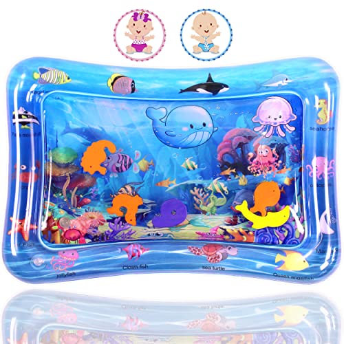 Wassermatte Baby, Baby Wasserspielmatte Spielzeuge 3 6 9 Monate, Sensorisches Spielzeug für Baby Frühe Entwicklung Aktivitätszentren, Spaßaktivitäten Das Stimulationswachstum für Ihre Baby(68 x 48 cm)