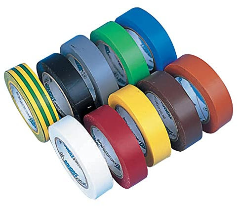 Elektro-Isolierband, PVC, 10 m x 15 mm, Elektro-Isolierband, 10 Stück, AT7 Rainbow PK171125