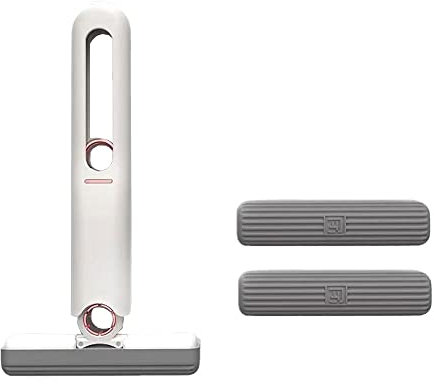 GALER Portable Squeeze Mop, Mini Lazy Hand Wash-Free Cleaning Mop Strong Absorbent Desk Cleaner Glass Sponge Household Tools for Bathroom Kitchens Tableware Desktop (+2PCS Head) (GALERSM04111)