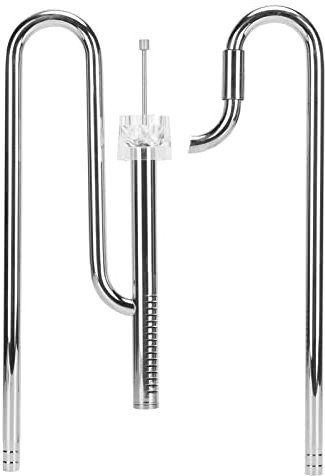 Lily Pipe Oberflächenskimmer aus Edelstahl, leicht zu reinigendes Edelstahl-Zufluss- und -Abflussrohr-Set aus Metall für Aquarien(16mm/0.63in)