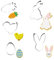 caoxhenr Lot de 5 Emporte-pièces Lapin de Pâques pour Gâteaux, Biscuits, Pâtisseries, Cadeaux d'Anniversaire