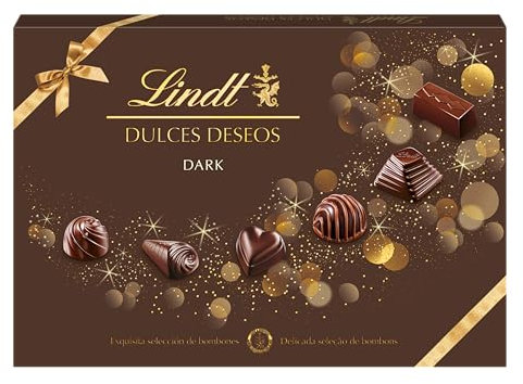 Lindt DULCES DESEOS DARK, caja de bombones surtidos de Chocolate Negro de distintas intensidades, para compartir tus mejores deseos, 337g