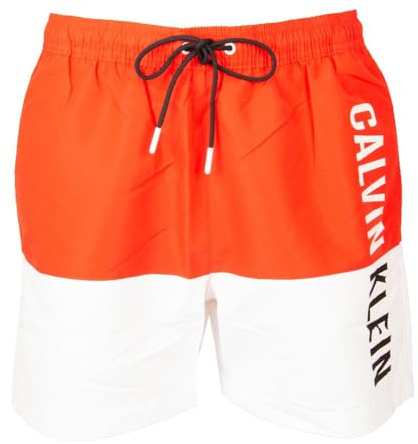 Calvin Klein Pantaloncino da Bagno Uomo Medium Drawstring Lungo, Rosso (Hot Heat), XL