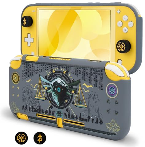 DLseego Custodia per Switch Lite,Guscio Protettivo Morbido e Sottile con Tappi per Pollice,Custodia Protettiva dal Design Antigraffio assor Bimento Degli Urti,Occhio Marrone