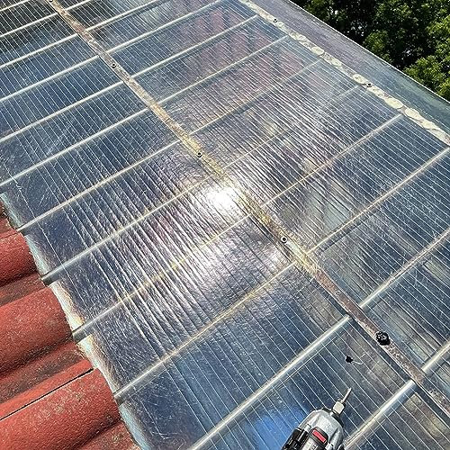 YUJIANHUAA Feuille Polycarbonate en Fibre de Verre 0,8mm,Serres Panneaux de Toiture Isolants,Panneaux Remplacement DIY,pour Abri de Voiture Véranda Canopée,Facile Couper (1x1m)