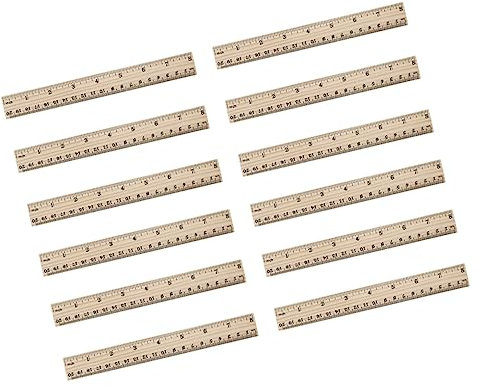 Hemobllo 30Stücke Holzlineal mit Doppelter Messwerkzeug für Schule Büro Kunst und Design Langlebig und Praktisch für Schüler und Studenten