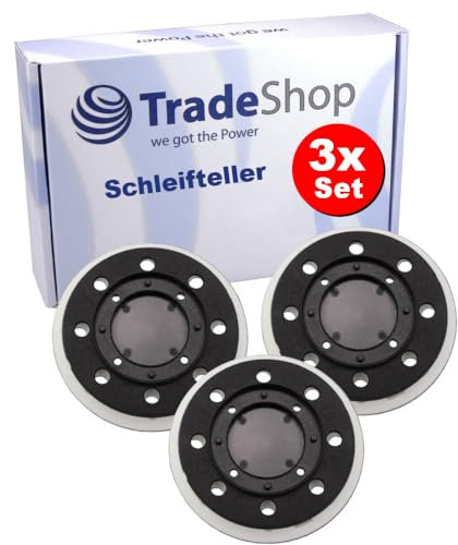 Trade-Shop Lot de 3 plateaux de ponçage fermeture auto-agrippante 125 mm compatible avec Festool ST-STF 125/8-M4-J W-HT, 492280 / ponceuse excentrique de rechange