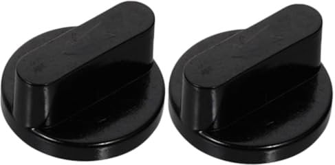 Uonlytech 2st Herdschalterknopf, 24 Gramm, Schwarz, Gasherdknöpfe, 2 x Knöpfe, Plastik, Unbeschichtet, Kochtopf, Herdknopf
