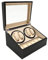 Uhrenaufbewahrung, Automatische Uhrenbeweger Box PU Leder Uhrengehäuse, 4+6 Uhren Uhrenbox Herren, Holz Uhr Winder Speicher Vitrine Box mit Leisem Motor, 30.5x22.9x7 cm (Schwarz)