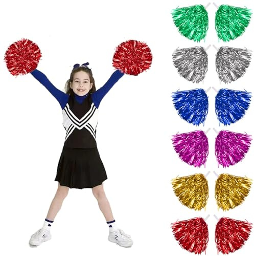 AUEJACKY pompones animadora multicolor para partidos deportivos y rendimiento en escena