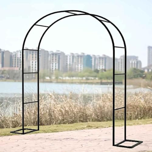 WCQSYY Gartenbogen Rosenbogen, Breiten 120 cm, 140 cm, 180 cm, 240 cm, 300 cm, 350 cm, Hochzeitsbogen, Bogenhintergrundständer Für Kletterpflanzen, Wetterfest,Schwarz,W3.5M*H2.2M