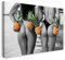Printistico Leinwandbild (120x80cm) Fotografie - Frauen am Strand mit Ananas Früchten, echter Holz-Keilrahmen inkl. Aufhänger, handgefertigt in Deutschland