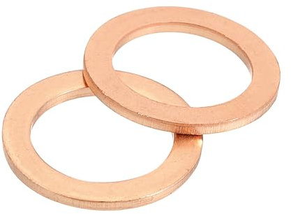 QUARKZMAN Arandela Plana M14, 20 Piezas Arandelas Planas de Anillo de Cobre de 20 mm de Diámetro Exterior Junta de Sellado Metálica para Tornillos, Pernos y Tuercas