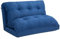 HOMCOM Fauteuil de Sol Paresseux chauffeuse Fauteuil Convertible Fauteuil Salon - Matelas d'appoint - Inclinaison Dossier réglable 13 Positions - Tissu Lin Bleu