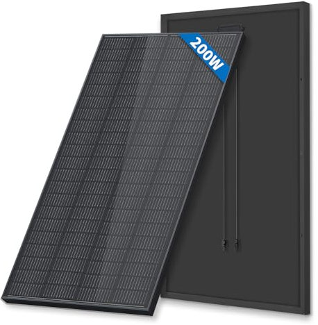 FIREFLY ENERGY 200W Panel Solar Modulo Solare Monocristallino da 200 Watt, Panel Solar Fotovoltaico Monocristalino Panel Solar para Autocaravana, Sistema de Balcón, Vivienda Jardín, Barco