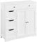 Yaheetech Bathroom Floor Cabinet Bathroom Storage Cabinet Free Standing Bathroom Storage Unit with 4 Drawers & 2 Doors, Adjustable Shelf, 30 x 80 x 81.5 cm, White