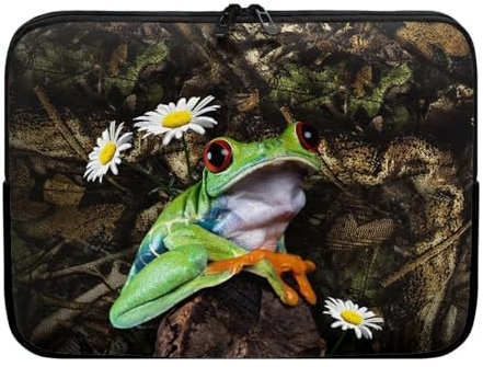 TSOVTHRID Lizard Daisy Wood Print 10 Pollice Laptops Borse, Notebook Cover Borsa Protettiva Computer con Cerniera