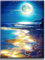 Yiminu.DS Diamond Painting Erwachsene, Diamant Painting Bilder 30x40cm 5D Diamond-Painting Diamant Painting Bastelset BastelnWanddeko, Blauer Mond Meer