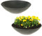 matches21 HOME & HOBBY Wetterfeste Pflanzschalen 2 STK. für draussen in 35 cm - schwarz marmoriert als Blumenschalen - Dekoschalen
