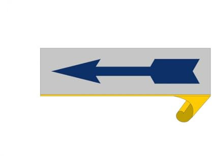 Targhe Freccia Direzionali e Rotazionali - Diverse Grafiche Disponibili su Adesivo o Alluminio Rivettabile (Targa freccia blu in alluminio 15x55 (Confezione da 5 pz)