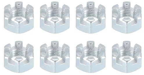 QUARKZMAN 8Stk 3/8-24 UNF Sechskant-Kronenmutter Güte 6.8 Silber