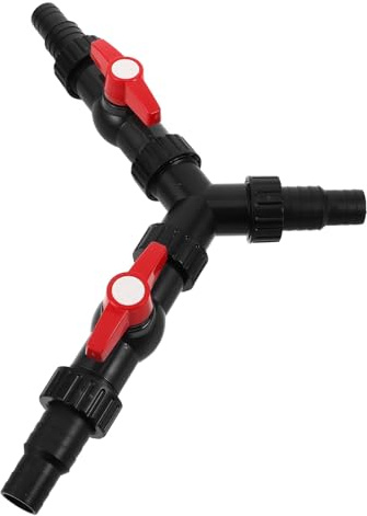 TOGEVAL Aquarium Wasserverteiler Schlauchverbinder mit Absperrhahn Kompatibel für Schläuche Universeller Teichpumpen Anschluss Verstellbarer Aquarium Wasserhahn Adapter für Garten Pool