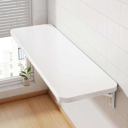 Generisch Klappbare, wandmontierte Werkbank, Stabiler Wandtisch aus Eisen für Zuhause, Büro, Küche, Balkon – ideal zum Lernen, für Laptop und Bücher, platzsparendes Design