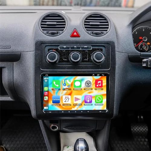 Car Stereo for Volkswagen Caddy 2003-2020 Radio Carplay Double Din 2+64GB | Double Din Android Wireless Carplay Android Auto Support Bluetooth/GPS/WiFi/Backup Camera/SWC/FM/Mirror Link/IPS Touch Screen
