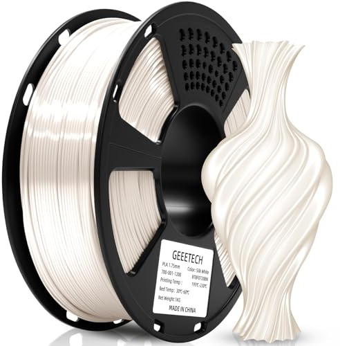 GEEETECH Silk PLA, Silk Weißes Filament 1,75 mm, 1 kg für 3D-Drucker