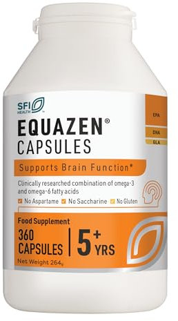 EQUAZEN Family Capsules | Omega 3 & 6 Fish Oil Supplement | Supports Brain Function | Blend of DHA, EPA & GLA | Suitable Children 5+ to Adults | 360 Capsules