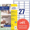 AVERY Zweckform L4737REV-10 Universal Etiketten (270 Klebeetiketten, 63,5x29,6 mm auf A4, wieder rückstandsfrei ablösbar / abziehbar, individuell bedruckbare, selbstklebende Aufkleber) 10 Blatt, weiß
