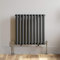 iBathUK Strata Horizontal Radiator, Single Oval Panel Radiators, 600x600mm Slim Radiator for Bathroom,Kitchen,Living Room - Anthracite