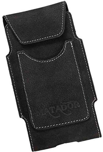MATADOR Handytasche kompatibel mit iPhone 6 / 6s / SE (2020/2022) Echt Leder Hülle Tasche Case GürtelClip Gürtelschlaufe Crazy Black/Schwarz