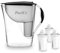 Fashion-Wasserfilter PearlCo (anthrazit) mit 3 Classic Filterkartuschen - Reduzierung von Kalk, Chlor, Blei & Kupfer - kompatibel zu Brita Classic - Made in EU